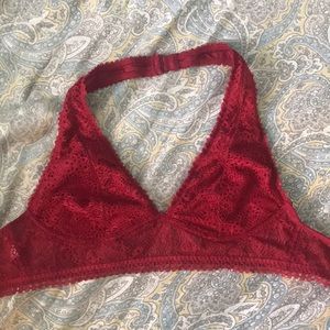 Victoria’s Secret halter bralette red lace